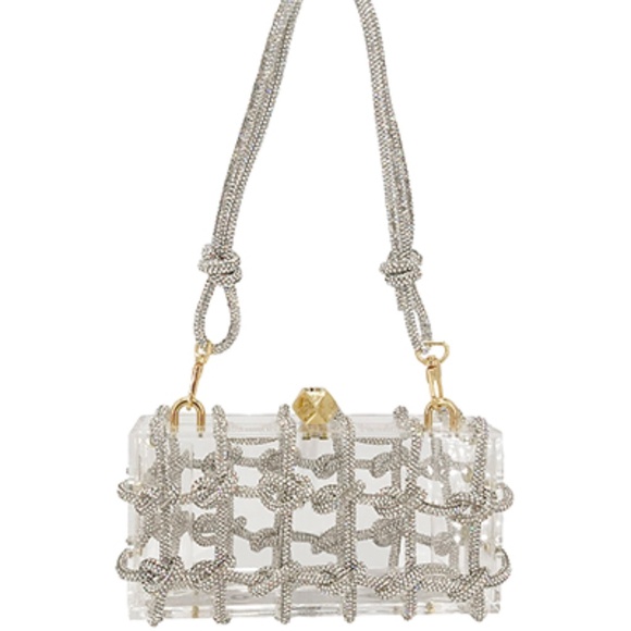 Crystal Chain & Clear Hardcase Clutch - Picture 2 of 2